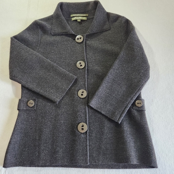 Eddie Bauer Jackets & Blazers - Eddie Bauer Charcoal Knit Button-Front Women's Jacket Size Small